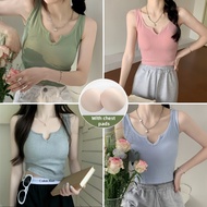 FJOY Woman Sexy Thin Shoulder Tank TopWomen's Vest With Chest Pad Street Style Top/Short-sleeved top
