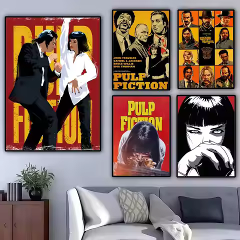 Movies Pulp Fiction Painting Calligraphy Canvas Poster: Crease Free Waterproof Durable All Space Wal