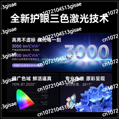 Dangbei F7 Pro 4K Projector, Tri-Laser Eye Care, 3600 ANSI Auto Focus, Portable Android TV, Ideal Fe