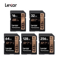 Lexar 633x SD Card SDHC/SDXC UHS-I 95MB 16GB 32GB 64GB 128GB 256GB 512GB Class 10 Memory Cards For Canon Nikon camera