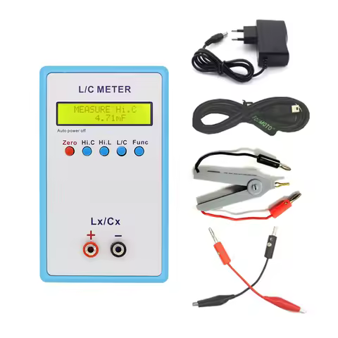 JUNTEK LC-200A Handheld Inductor&Capacitor Digital LCD Capacitance Inductance Meter LC Meter 1pF-100