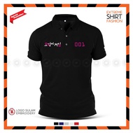 Polo T-Shirt Sulam SQUID GAME 001 Design Korean Drama Series Survival Game Netflix Baju Lelaki Cotto