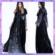 Women's Corpse Bride Costume Halloween Ghost Bride Witch Vampire Black  Dress Scary Halloween Costum