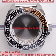 Modified Seiko Samurai Mod 43.8mm Watch Cases Accessories 316L Stainless Steel Sapphire Crystal Glas