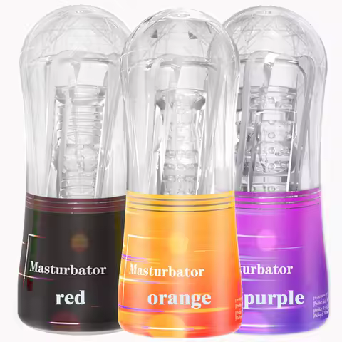 Transparent Soft Pocket Pussy Vacuum Cup Male Masturbator Endurance Training Adult Toys Portable Rea