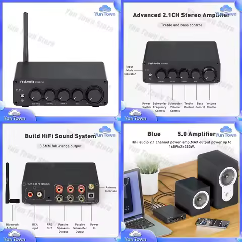 Fosi Audio BT30D PRO for Sound Power Amplifier 2.1 Channel Audio Receiver for Speaker Subwoofer 165W