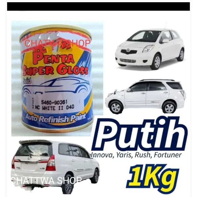 CAT PUTIH 040 CAT PUTIH MOBIL TOYOTA Innova 1 KG PUTIH SOLID