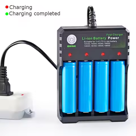 2 3 4 Slots 18650 Battery Charger For 3.7V Rechargeable Lithium AC 110V/220V 10440 14500 16340 16650