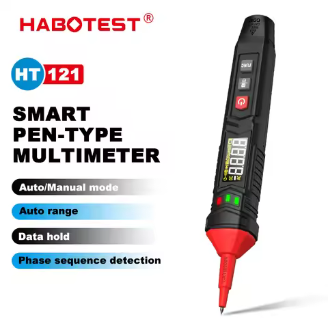 HABOTEST HT121 Digital Pen Type Multimeter DC AC Voltage Tester Smart Voltmeter 4000 Counts True RMS