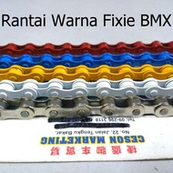 Colour Bicycle Chain Rantai Chrome Basikal Warna Fixie BMX 98 Links Quality