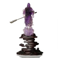 【正佳珠寶】紫水晶 頂級巴西紫晶 武關公雕刻 290g 關聖帝君