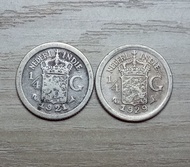 Koin Perak Silver Netherlands Indies 1-4 Gulden 1921 1929