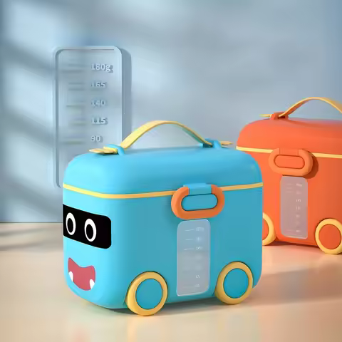 New Colorful Car-shape Baby Formula Dispenser, Milk Powder Container, Baby Food Storage Box, Snack B