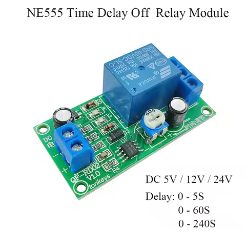 NE555 Time Delay Relay Module 5V12V24V Triggle Delay Monostable Relay Module Adjustatle 5s 60s 240S 