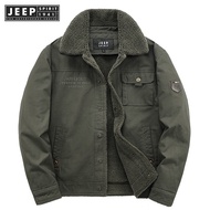 Jeep spirit 1941 estd wool plush top clothing autumn/winter cotton jacket loose pilot oversized work