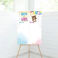 iny Gender Reveal Games for Guests Baby Shower Reveal Games Gender Voting Poster