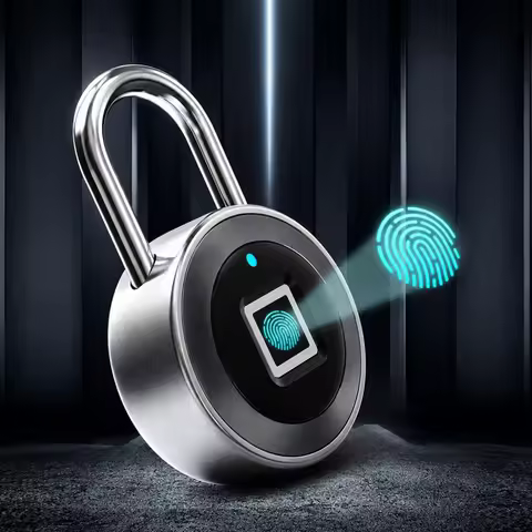 Smart Lock Fingerprint Padlock IP68 Waterproof 0.5s Unlock 20 Fingerprints USB Rechargeable for Lugg