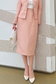 SET Áo vest dạ cổ đính hoa + Chân váy ôm bút chì xẻ sau LAMER (L65W23T012/L62I23T003)