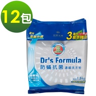 《台塑生醫》Dr‘s Formula複方升級-防蹣抗菌濃縮洗衣粉補充包1.5kg(12包入)