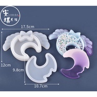 [Angel Bella DIY Handmade] MJ275 Moon Wings Storage Box Mirror Silicone Mold Jewelry Small Suitable 