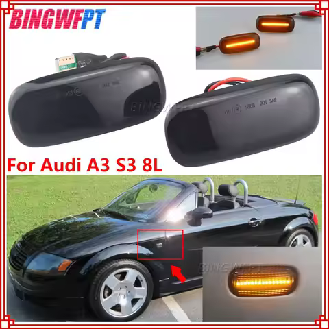 2Pcs Car Dynamic Flashing Blinker Side Marker Light For Audi A2 A3 8L A4 B5 A6 4B C5 A8 4D TT 8N Flo