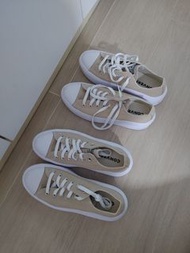 Converse 杏色厚底帆布鞋 兩對