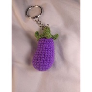 Eggplant Crochet Keychain/ Crochet keychain / eggplant keychain