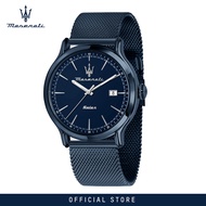 【2 Years Warranty】 Maserati Solar Blue 42mm Blue Stainless Steel Mens Solar นาฬิกาข้อมือ R8853149001