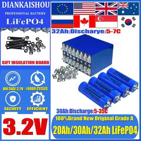 Brand New 3.2V 20Ah 30Ah 32Ah Lifepo4 Battery Grade A cell Lithium Iron Phosphate DIY 12V 24V 48V 72