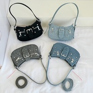 High-End Feeling Underarm Bag 2025 Hot Girl Trendy Cool Shoulder Bag Retro Rivets Motorcycle Messeng