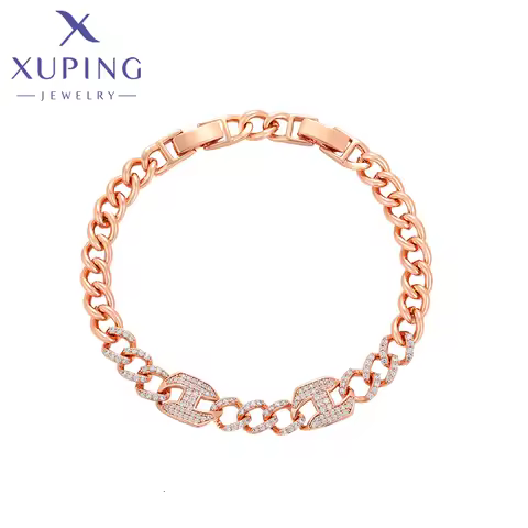 Xuping Jewelry New Arrival Rose Gold Color Trendy Charm Bracelets for Women Love Birthday Gift X0008