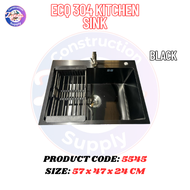 ECQ 304 Kitchen Sink in Black - High-Quality Material