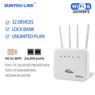 XUNYOU-LINK 4G SIM Modem WiFi Router Unlimited Internet WiFi 6 High Speed Modem Supports All Telcos 