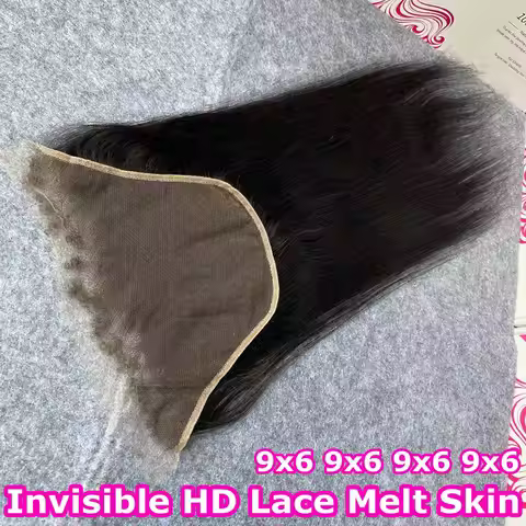 9x6 Invisible Skinlike HD Lace Frontal Curly Edges Baby Hair Melt Skins Pre Plucked 7x6 Lace Closure