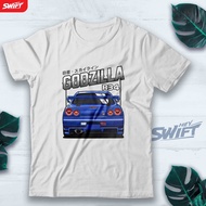 Nissan Skyline R34 Gtr-Di45N GTR GT-R R-34 GODZILLA JDM TSHIRT DISTRO CLOTHES