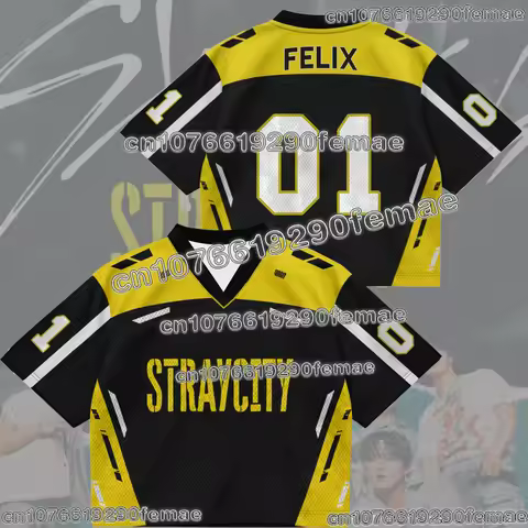 2026 New STRAYKIDS World Tour Concert Jersey Cosplay T-Shirt K-pop Fan Support Shirt V Neck Short Sl