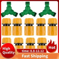 Garden Hose Quick Connector Kits 3 Pcs Snap on Hose Splitter (3 Way) 1/2 Inch 9 Pcs Hose End Quick Connector Fitting