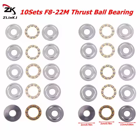 10Sets F8-22M Mini Thrust Bearing 7 F8 22m Inner Diameter 8mm Plane Planar Miniature Axial Ball Bear