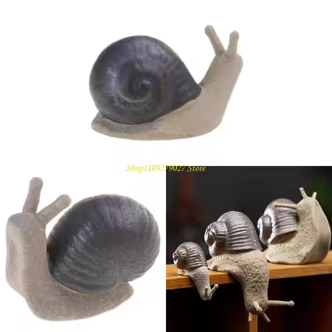 C4DF Coarse Pottery Snail Miniature Figurine Ceramics Crafts Home Desktop Ornament Fairys Garden Bon
