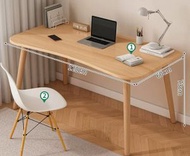 全城熱賣 - 電腦桌臺式實木（【桌椅組合款】弧形原木色+實木腿