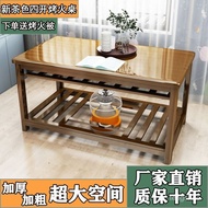 New arrivals for May!Rectangular1.2Rice Living Room Solid Wood Grill Kang Table Full Bamboo Tea Table Folding Heating Ta