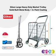 Giken Large Heavy Duty Market Trolley Solid Built Metal Body / 2 x Paint Coating (Black Colour)