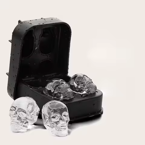 1pcs 4-cell skull ice block mold