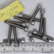 BOLT L M8X50 STAINLESS M8 X 50 SS SUS 304 KEY L6 BOLT 13 LENGTH 5CM 5 CM HEAD SOCKET SCREW 50MM