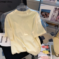 TUSHIT Store 2024 New Korean Style Girls Double Yarn Cotton T-shirt in Malaysia