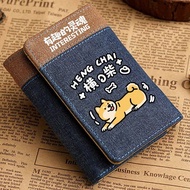 Ví Da Ngắn Dễ Thương Hoạt Hình Akita Inu Biểu Cảm Ví Đựng Thẻ Gấp Sáng Tạo Ví Da Học Sinh Ví Da Đựng