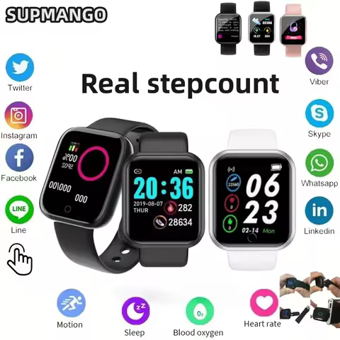 Y68 Real Step Count Fashion Smart Sports Watch Fitness Tracker Sports Watch Android IOS Smart Bracel