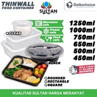 THINWALL Plastic Container Box Take Away Food Container Thick Round Bowl DELKOCHOICE