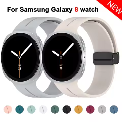 Magnetic Buckle Strap For Samsung Galaxy watch 8 40mm 44mm Sports Silicone band for Samsung Galaxy w