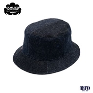 [BTO] Japan [Samurai Jeans] Samurai DENIM BUCKET HAT Thick Multi-Fabric Stitching Primary Color